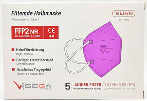 FFP2 Pink Atemschutzmasken Sondermodell 5-lagig. (CE2841 EN 149:2001 + A1:2009)