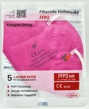 Laden Sie das Bild in den Galerie-Viewer, FFP2 Pink Atemschutzmasken Sondermodell 5-lagig. (CE2841 EN 149:2001 + A1:2009)