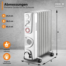 Laden Sie das Bild in den Galerie-Viewer, Radiator Heizung. 2000W. Einstellbar mit Thermostat. Mit Rippen. Ölheizung.