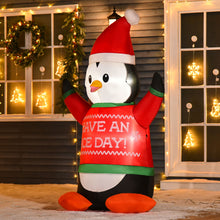 Laden Sie das Bild in den Galerie-Viewer, Aufblasbarer Pinguin, 188 cm mit LED-Beleuchtung. Weihnachten Deko Luftfigur