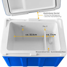 Laden Sie das Bild in den Galerie-Viewer, 40 Liter Kühlbox, mobile Kühltruhe, Mini-Kühlschrank 12 Volt / 230 Volt - Softrollen-Fahrwerk