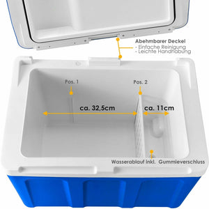 24 Liter Kühlbox, mobile Kühltruhe, Mini-Kühlschrank 12 Volt / 230 Volt - Softrollen-Fahrwerk