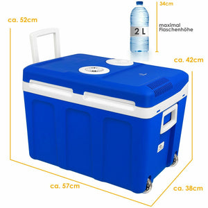 24 Liter Kühlbox, mobile Kühltruhe, Mini-Kühlschrank 12 Volt / 230 Volt - Softrollen-Fahrwerk