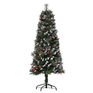 Weihnachtsbaum Christbaum inkl. Deko, grün-weiß, 150 cm