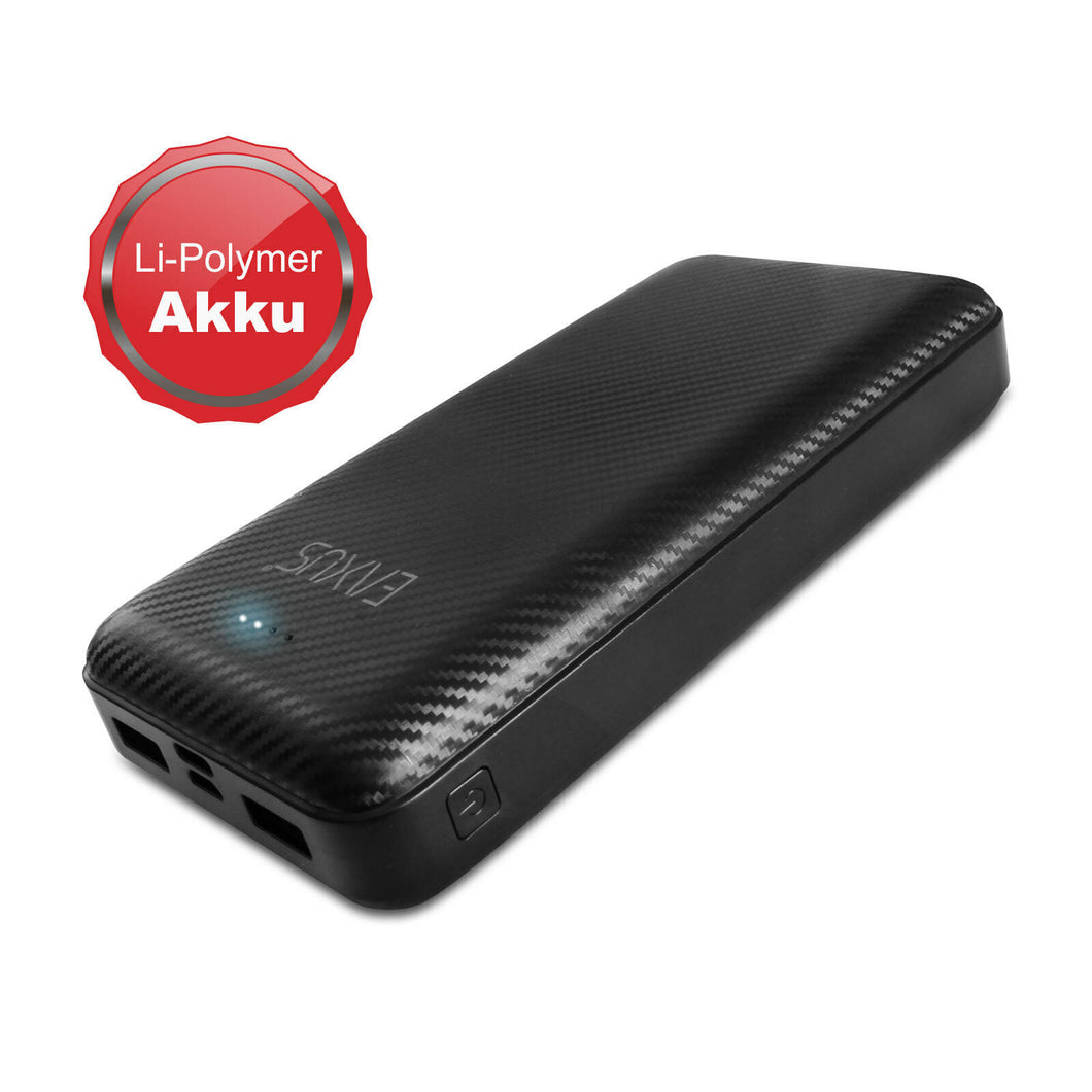 Neueste Powerbank 20.000 mAh. Extrem leistungsstark. Mit den neusten Anschlüssen. Für Smartphones und andere Geräte.