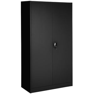 Aktenschrank (Stahlschrank) mit Fächern, abschließbar, 2 Flügeltüren (180x80x40 cm)