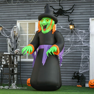 Aufblasbare riesige Hexe, 250 cm mit LED-Beleuchtung. Halloween Deko Luftfigur