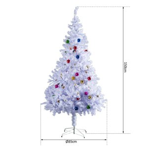 Tannenbaum Weihnachtsbaum Christbaum inkl. Deko, weiß, 150 cm