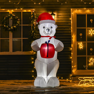 Aufblasbarer Weihnachts-Eisbär, 180 cm mit LED-Beleuchtung. Weihnachten Deko Luftfigur