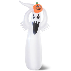 Aufblasbares großes Gespenst Nr. 2 mit Kürbis, 180 cm mit LED-Beleuchtung. Halloween Deko Luftfigur