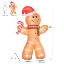 Laden Sie das Bild in den Galerie-Viewer, Aufblasbarer Lebkuchenmann, 240 cm mit LED-Beleuchtung. Weihnachten Deko Luftfigur