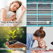 Laden Sie das Bild in den Galerie-Viewer, Split Klimaanlage 12000 BTU Klimagerät mit Wandhalterung. WLAN. Vorbefüllt.