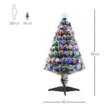 Laden Sie das Bild in den Galerie-Viewer, Weihnachtsbaum Tannenbaum Christbaum LED Lichtfaser Stern, grünweiß, multicolor, 90 cm