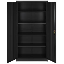 Laden Sie das Bild in den Galerie-Viewer, Aktenschrank (Stahlschrank) mit Fächern, abschließbar, 2 Flügeltüren (180x80x40 cm)