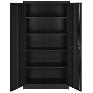 Aktenschrank (Stahlschrank) mit Fächern, abschließbar, 2 Flügeltüren (180x80x40 cm)