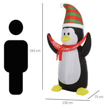 Laden Sie das Bild in den Galerie-Viewer, Aufblasbarer Pinguin, 243 cm mit LED-Beleuchtung. Weihnachten Deko Luftfigur