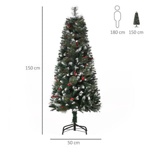 Weihnachtsbaum Christbaum inkl. Deko, grün-weiß, 150 cm