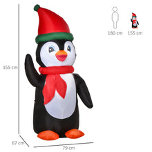 Laden Sie das Bild in den Galerie-Viewer, Aufblasbarer Pinguin, 160 cm mit LED-Beleuchtung. Weihnachten Deko Luftfigur