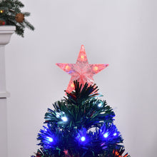 Laden Sie das Bild in den Galerie-Viewer, Weihnachtsbaum Tannenbaum Christbaum LED Lichtfaser Stern, multicolor, 90 cm