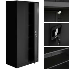 Laden Sie das Bild in den Galerie-Viewer, Aktenschrank (Stahlschrank) mit Fächern, abschließbar, 2 Flügeltüren (180x80x40 cm)