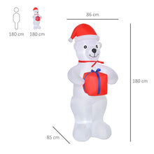 Laden Sie das Bild in den Galerie-Viewer, Aufblasbarer Weihnachts-Eisbär, 180 cm mit LED-Beleuchtung. Weihnachten Deko Luftfigur