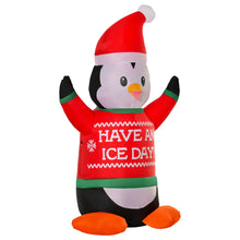 Laden Sie das Bild in den Galerie-Viewer, Aufblasbarer Pinguin, 188 cm mit LED-Beleuchtung. Weihnachten Deko Luftfigur