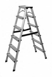 Aluminium-Trittleiter, Stehleiter, Klappleiter, Haushaltsleiter. 2x4, 2x5 oder 2x6 Stufen.