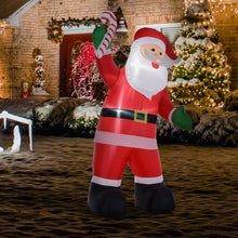 Laden Sie das Bild in den Galerie-Viewer, Aufblasbarer Weihnachtsmann mit Zuckerstange, 243 cm mit LED-Beleuchtung. Weihnachten Deko Luftfigur