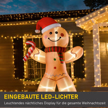 Laden Sie das Bild in den Galerie-Viewer, Aufblasbarer Lebkuchenmann, 240 cm mit LED-Beleuchtung. Weihnachten Deko Luftfigur