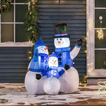 Laden Sie das Bild in den Galerie-Viewer, Aufblasbare Schneemann-Familie, 120 cm mit LED-Beleuchtung. Weihnachten Deko Luftfigur