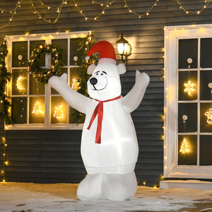Aufblasbarer Weihnachts-Eisbär, 172 cm mit LED-Beleuchtung. Weihnachten Deko Luftfigur