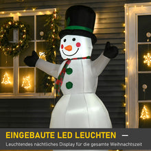 Laden Sie das Bild in den Galerie-Viewer, Aufblasbarer Schneemann, 193 cm mit LED-Beleuchtung. Weihnachten Deko Luftfigur