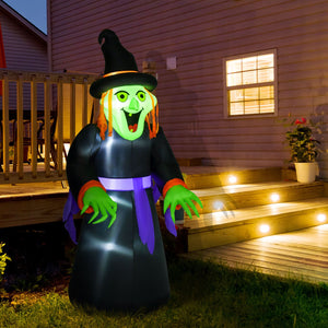 Aufblasbare riesige Hexe, 250 cm mit LED-Beleuchtung. Halloween Deko Luftfigur