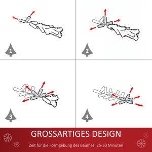 Weihnachtsbaum Christbaum inkl. Deko, grün-weiß, 150 cm