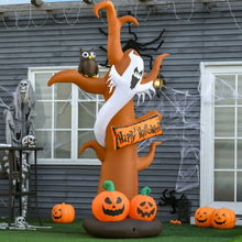 Laden Sie das Bild in den Galerie-Viewer, Aufblasbarer riesiger Halloween Party-Baum, 270 cm mit LED-Beleuchtung. Halloween Deko Luftfigur