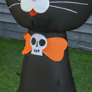 Aufblasbare schwarze Katze, 124 cm mit LED-Beleuchtung. Halloween Deko Luftfigur