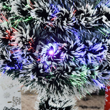 Laden Sie das Bild in den Galerie-Viewer, Weihnachtsbaum Tannenbaum Christbaum LED Lichtfaser Stern, grünweiß, multicolor, 90 cm