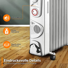Laden Sie das Bild in den Galerie-Viewer, Radiator Heizung. 2000W. Einstellbar mit Thermostat. Mit Rippen. Ölheizung.