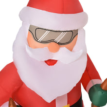Laden Sie das Bild in den Galerie-Viewer, Aufblasbarer Weihnachtsmann auf Skiern, 124 cm mit LED-Beleuchtung. Weihnachten Deko Luftfigur