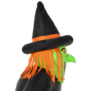 Aufblasbare riesige Hexe, 250 cm mit LED-Beleuchtung. Halloween Deko Luftfigur