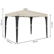 Laden Sie das Bild in den Galerie-Viewer, Luxus-Pavillon 3x3m aus robustem Polyrattan. Dauerhaft aufstellbar. UV-beständig. Schwarz oder Beige.