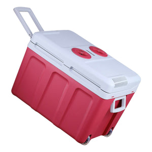 24 Liter Kühlbox, mobile Kühltruhe, Mini-Kühlschrank 12 Volt / 230 Volt - Softrollen-Fahrwerk