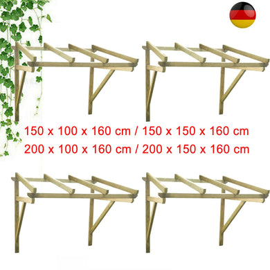 Vordächer Holz (Regenschutz) mit Rahmen 150/200cm Breite. Beliebig erweiterbar oder zuschneidbar.