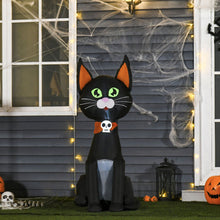 Laden Sie das Bild in den Galerie-Viewer, Aufblasbare schwarze Katze, 124 cm mit LED-Beleuchtung. Halloween Deko Luftfigur