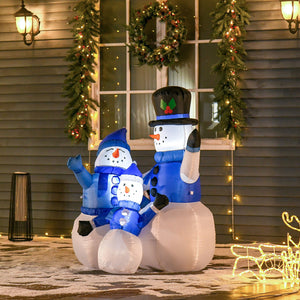 Aufblasbare Schneemann-Familie, 120 cm mit LED-Beleuchtung. Weihnachten Deko Luftfigur