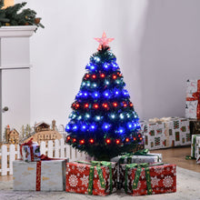 Laden Sie das Bild in den Galerie-Viewer, Weihnachtsbaum Tannenbaum Christbaum LED Lichtfaser Stern, multicolor, 90 cm