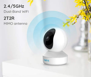 5 MP Überwachungskamera 3-fach Zoom. WLAN Kamera Innen, 355°/50° Schwenkbare WiFi IP Kamera Indoor mit 3X Optischem Zoom, 2,4 / 5,0 GHz WiFi.