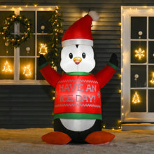 Laden Sie das Bild in den Galerie-Viewer, Aufblasbarer Pinguin, 188 cm mit LED-Beleuchtung. Weihnachten Deko Luftfigur