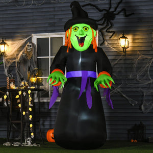 Aufblasbare riesige Hexe, 250 cm mit LED-Beleuchtung. Halloween Deko Luftfigur