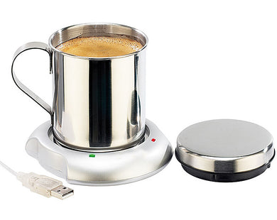 USB-Warmhalteplatte mit Isolier-Tasse, Kaffeetassenwärmer